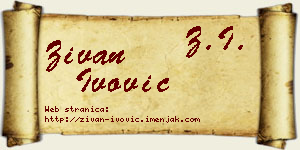 Živan Ivović vizit kartica